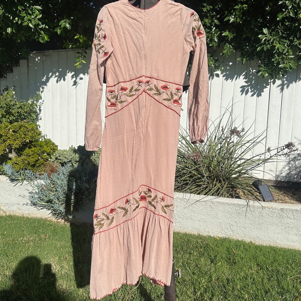 Chasing Unicorns Peach Embroidered Dress - Picture 4 of 11